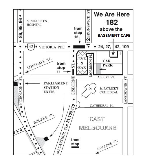 Map to The Private Eye Clinic